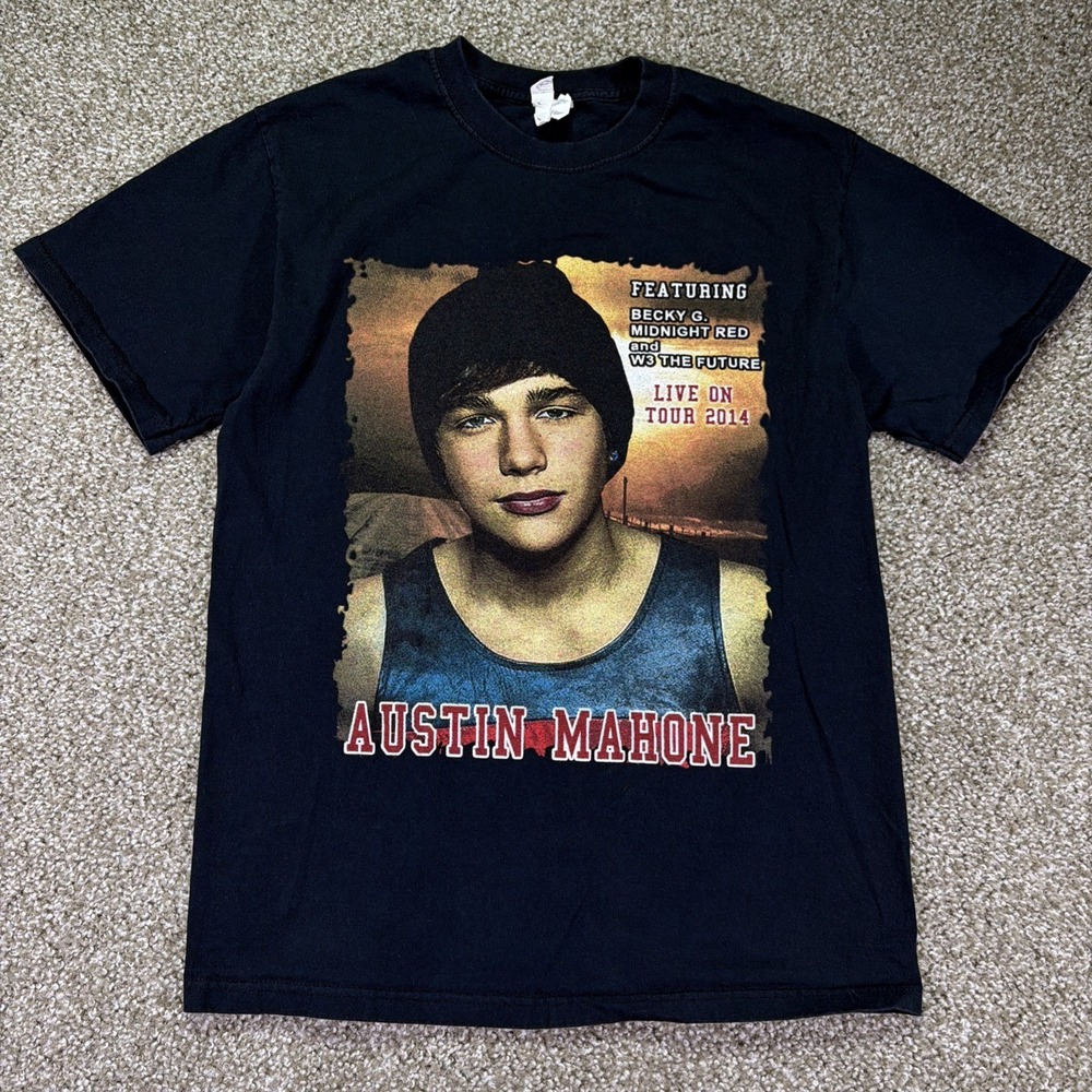 Austin Mahone Tour Shirt 2014 Size Medium Double Sided Becky G